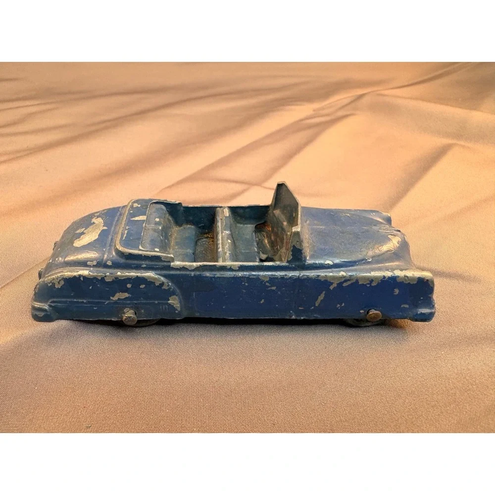 Vintage Tootsietoy Blue Diecast Convertible Car Made in USA Mid-Century Toy